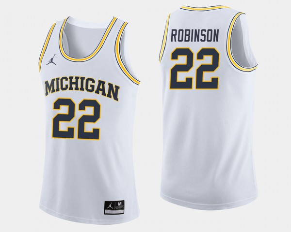 Michigan Wolverines #22 For Men Duncan Robinson Jersey White Player College Basketball